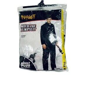 Spirit Halloween Men's Plus Size 48 - 50 Mechanic Jumpsuit Costume Dark Blue